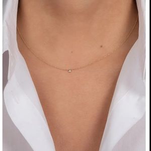 Bezel diamond necklace